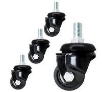 Aenmezen 2/2.5 Inch Heavy Duty Caster 360° Rotation with Brake No Noise Nylon Wheel with M16*30mm Threaded Stem Load 2000lbs Set of 4(Swivel,2inch)