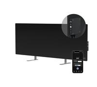 AENO LED Premium Eco Smart Infrared Heater 700W - WiFi glass infrared panel heater with thermostat, energy-saving design for indoor wall-mounted or freestanding use, Reddot Winner 2023, Black