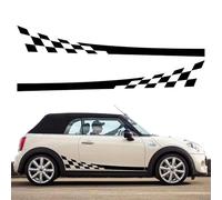 AENQNVK 2Pcs Car Side Door Checkered Decal Stickers,Fit For Mini Cooper S JCW R55 R56 R60 R61 F54 F55 F56 F60 Countryman