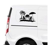 AENQNVK Palm Tree and Beach Camping Wall Sticker for Camper Van SUV Motorhome Decoration Caravan RV Decor Decal Tuning Accessories