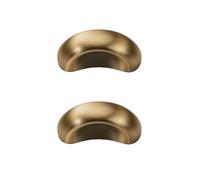 AENZOOY 2 Pack French Antique Brass Half-Moon Cabinet Pulls, 1.84" Zinc Alloy Arch Drawer Pulls, Single Hole Cup Furniture Handles, Mid-Century Modern Hardware for Kitchen Bathroom Dresser
