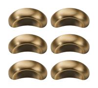 AENZOOY 6 Pack French Antique Brass Half-Moon Cabinet Pulls, 1.84" Zinc Alloy Arch Drawer Pulls, Single Hole Cup Furniture Handles, Mid-Century Modern Hardware for Kitchen Bathroom Dresser