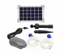 AEO Solar Powered Air Pump Kit, two airing stones, 3LPM Air Pump & 2.5W Solar Panel for Fish Pond, Aquaculture, Hydroponics, Bubbleponics