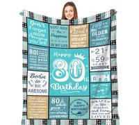 Aeoauter 80th Birthday Gifts for Women Men Throw 150 x 130 cm