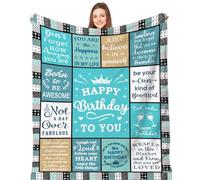 Aeoauter Birthday Gifts for Women Men Blanket Green 150 x 130 cm | Personalised Birthday Gift for Her, Happy Bday Decorations Flannel Presents for Best Friend Wife Sister Female Mum Grandma