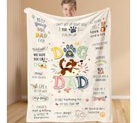 Aeoauter Dog Dad Gifts Blanket for Men 50"x60"(130x150cm) - Personalised Flannel Dog Owner & Dog Lovers Present for Father's Day Christmas Birthday
