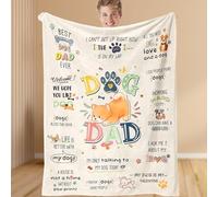 Aeoauter Personalised Blanket for Dog Dad 150x220cm | Sofa & Bed Throw Gift for Dog Lovers Men Office Travel Camping, Father's Day Present