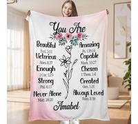 Aeoauter Personalised Christian Blanket with Custom Name - Soft Baptism Religious Gifts for Women, Godparents, Adults, Kids, Church, Pink