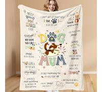 Aeoauter Personalised Dog Mum Gift Throw Blanket 150x220cm - Soft Flannel Throw for Women, Dog Lover Present for Sofa Bed & Memorial Keepsake