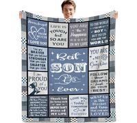 Aeoauter Son Gifts from Mum Dad 150 x 130 cm | Personalised Flannel Inspirational Throw Blanket Birthday Gifts for Your Son Adult & Teenage Boys, Christmas Graduation Wedding Present for Dear Sons
