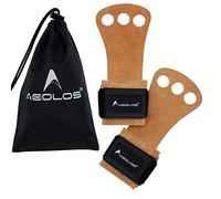 AEOLOS Leather Gymnastics Hand Gloves-Great for Gymnastics,Pull up,Weight Lifting,Kettlebells and Cross Training (brown2 layers leather S)