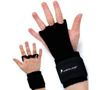AEOLOS Leather Gymnastics Hand Gloves-Great for Gymnastics,Pull up,Weight Lifting,Kettlebells and Cross Training (black M)