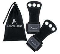 AEOLOS Leather Gymnastics Hand Gloves-Great for Gymnastics,Pull up,Weight Lifting,Kettlebells and Cross Training (black2 layers leather L)