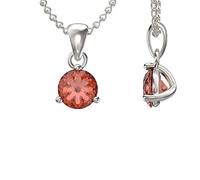 Aeon Birthstone Necklace - July Red Ruby | 925 Sterling Silver & Cubic Zirconia | Polishing Cloth Included | Jewellery Gifts