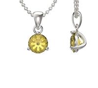 Aeon Birthstone Necklace - November Yellow Topaz | 925 Sterling Silver & Cubic Zirconia | Polishing Cloth Included | Jewellery Gifts