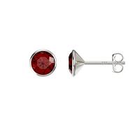 Aeon Birthstone Stud Earrings | 925 Sterling Silver & Swarovski Crystal | Polishing Cloth Included | Bezel Set Stone…