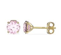 Aeon Birthstone Stud Earrings - October Tourmaline | 9ct Yellow Gold & Cubic Zirconia Diamond | Polishing Cloth Included | 4 Pronged Stone