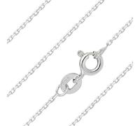 Aeon Real Sterling Silver 0.7mm Cable Chain in 16 Inches, 18 Inches and 20 Inches. Diamond Cut Cable Oval Curb Chain 925 Silver Necklace (16)
