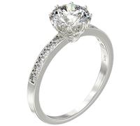 Aeon Solitaire Engagement Ring - 925 Sterling Silver | Solitaire Set with 7mm Brilliant White Cubic Zirconia | Size N | Infinity Ring