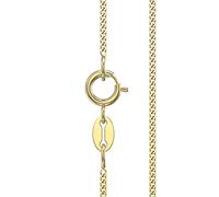 Aeon Yellow Gold Necklace - 1mm 9 Carat Diamond Cut Curb Chain Necklace | 16", 18" & 20 Inch Chain | Polishing Cloth & Gift Box Included