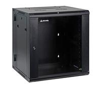 AEONS 12U Professional Wall Mount Server Cabinet Enclosure Double Section Hinged Swing Out 19-Inch Server Network Rack Locking Glass Door 22-Inches Deep Black (Fully Assembled)