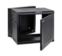 AEONS 9U Professional Wall Mount IT Cabinet Enclosure Double Section Hinged Swing Out 19-Inch Server Network Rack with Vented Door 22-Inches Deep Black (Fully Assembled)