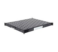 AEONS NetMax Depot 1U Sliding Server Rack Shelf - Black, Steel, Rack Mount, Compatible with Server, 22" Depth x Width x Height, 120 lbs Weight Capacity