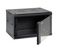 AEONS Professional Wall Mount IT Cabinet Enclosure 19-Inch Server Network Rack with Vented Door (6U-18in Depth, Glass Door)