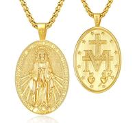 AEONSLOVE 925 Sterling Silver Saint Christopher Necklace for Men Women, Saint Michael/Saint Benedict Cross/Seal of the Seven Archangels Medal, Christian Catholic Jewelry for Boy Girl