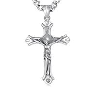 AEONSLOVE 925 Sterling Silver Saint Christopher Necklace for Men Women, Saint Michael/Saint Benedict Cross/Seal of the Seven Archangels Medal, Christian Catholic Jewelry for Boy Girl
