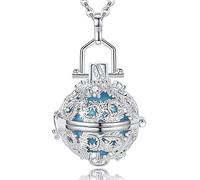 AEONSLOVE Harmony Ball Necklace for Pregnancy Gifts, Angel Chime Caller Bola Ombre Flowers Pendant Necklace for Women Maternity Mom to be Jewelry, Copper, Cubic Zirconia