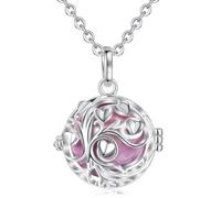 AEONSLOVE Harmony Ball Pregnancy Bola Necklace, Tree of Love Angel Chime Caller Bell Pendant Necklaces for Women, Mom to be Gift, 30"& 45" Chain, Metal, No Gemstone