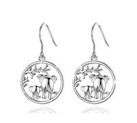 AEONSLOVE Sterling Silver Elephant Earrings for Women Dangling, Tree of Life Drop Earrings Elephant Jewellery Gift for Mother's Day Birthday