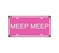 Aeontinity Meep Meep Vehicle Vintage Tin Sign License Plate Home Decor Room Wall Bathroom Bar Cafe Garage 30 X 15 Cm