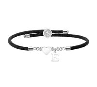 Aeora Handmade Braided Rope Bracelet Gift,Silver Adjustable Heart Pendant Bracelet with 26 Initials A-Z for Daughter Son Mom Sister Birthday Christmas Party, asjustable, braided rope, no gemstone