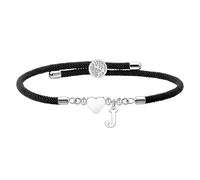 Aeora Handmade Braided Rope Bracelet Gift,Silver Adjustable Heart Pendant Bracelet with 26 Initials A-Z for Daughter Son Mom Sister Birthday Christmas Party, asjustable, braided rope, no gemstone