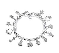 Aeora S925 Silver Thirteen Hanging Pieces Bracelet for Women Gift Bracelets & Bangles Jewelry, L, Sterling Silver