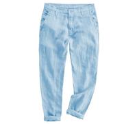 AeoTeokey Mens Linen Pants Casual Summer Beach Trousers Lightweight Pants Cotton Long (Light Blue, 36W x 32L)