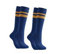 aepra Compression Socks for Women & Men, Breathable Knee High for Running, Hiking, Flying, Anti-Blister Support (2 Pairs, Deep Sea Blue, M)