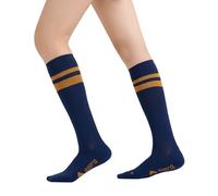 aepra Compression Socks for Women & Men, Breathable Knee High for Running, Hiking, Flying, Anti-Blister Support (1 Pair, Deep Sea Blue, S)