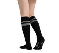 aepra Compression Socks for Women & Men, Breathable Knee High for Running, Hiking, Flying, Anti-Blister Support (1 Pair, Night Reflective Black, M)