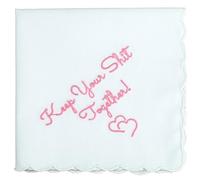 AERAI GROUP 100% Cotton Wedding Handkerchief with Scalloped Edges, Carnation Pink, 12in x 12in, Large