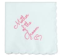 AERAI GROUP Cotton Wedding Handkerchief with Scalloped Edges - 12in x 12in, Carnation Pink, Large