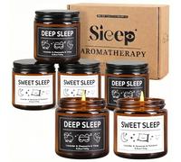 Aeraroma Sleep Candles Gift for Women & Men, 6 Pack Lavender Scented Candle Gift Set, Soy Candles for Anxiety, Relaxation & Home Decor, Stress Relief Aromatherapy Gifts for Birthday Anniversary