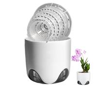 Aerated Flower Pot - Durable Synthetic Polymers Toughened Shell, Slotted Drainage Ventilation | Breathable Indoor Gardening Vessel For Tropical Phalaenopsis Potted Plants Home Office Decor Use