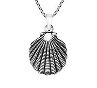 AeraVida Beautiful Beach Scallop Seashell Sterling Silver Pendant Necklace | Tiny Sterling Silver Necklace | Casual Sterling Silver Necklace for Women | Sterling Silver Necklace