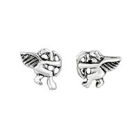 AeraVida Cute Love and Desire Cupid or Cherub .925 Sterling Silver Post Stud Earrings | Minimalist Cupid Stud Earrings | Anniversary Jewelry Gift for Women
