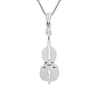 AeraVida Cute Orchestra Violin or Cello Muscial Instrument Charm .925 Sterling Silver Pendant Necklace for Music Inspired Fashion with a Trendy Casual Vibe