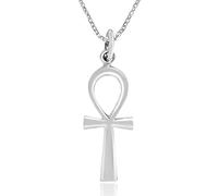 AeraVida Eternity Egyptian ANKH Cross .925 Sterling Silver Pendant Necklace