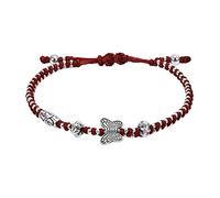 AeraVida Handmade Tropical Butterfly Red Cotton Wax Rope Adjustable Wrist Pull Bracelet | Handmade Bracelets | Rope Bracelet | Adjustable Bracelets for Women